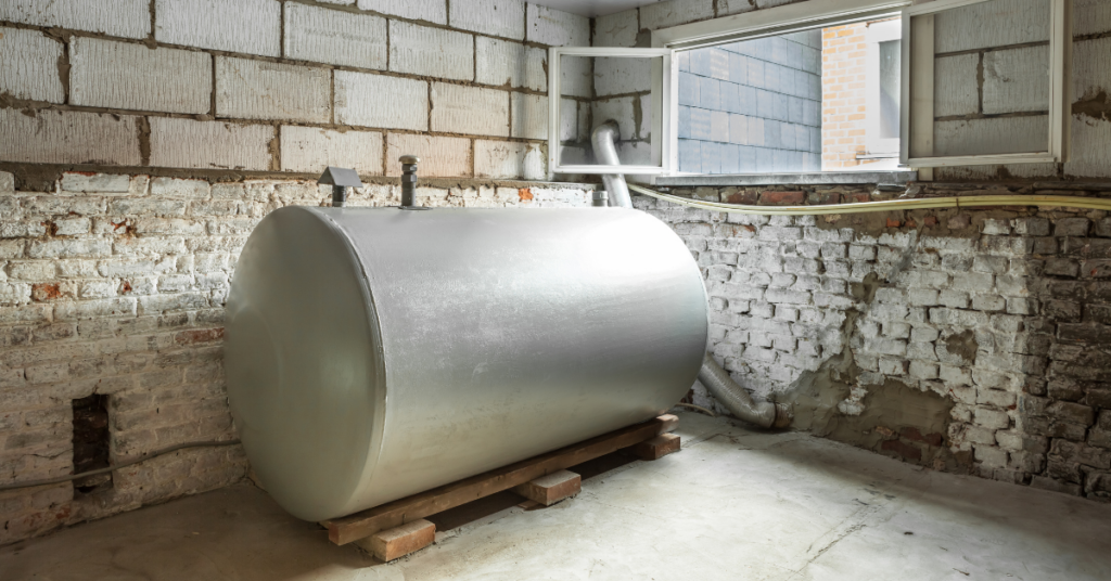 older oil tank in basement