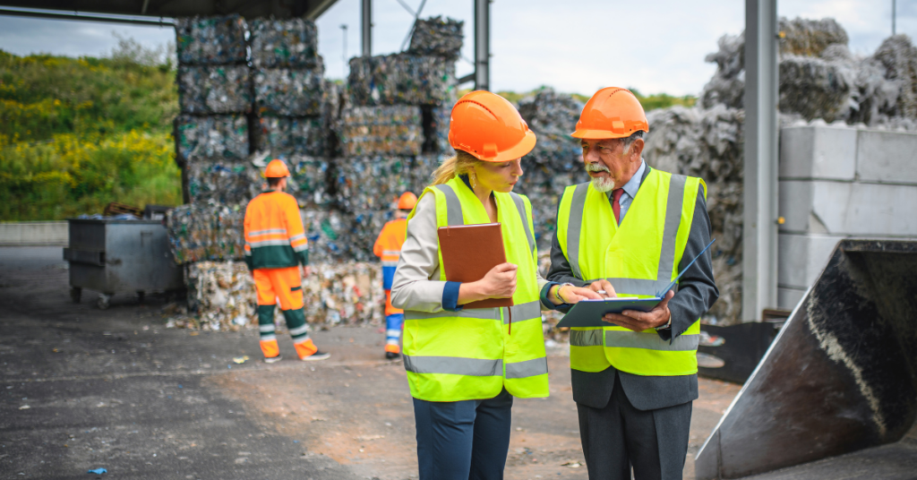 waste professionals providing waste management services